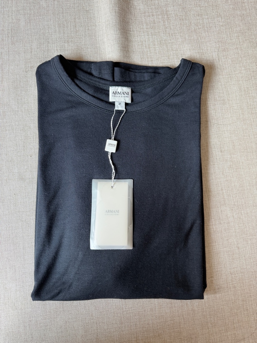 Armani Collezioni Men's Black Crew Neck Shirt